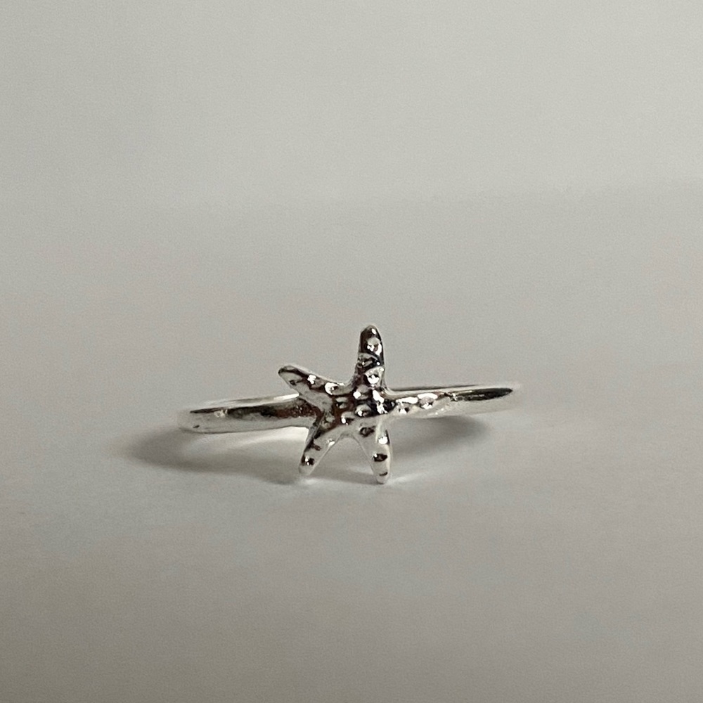 Starfish silver ring size 5 - Picture 1 of 3